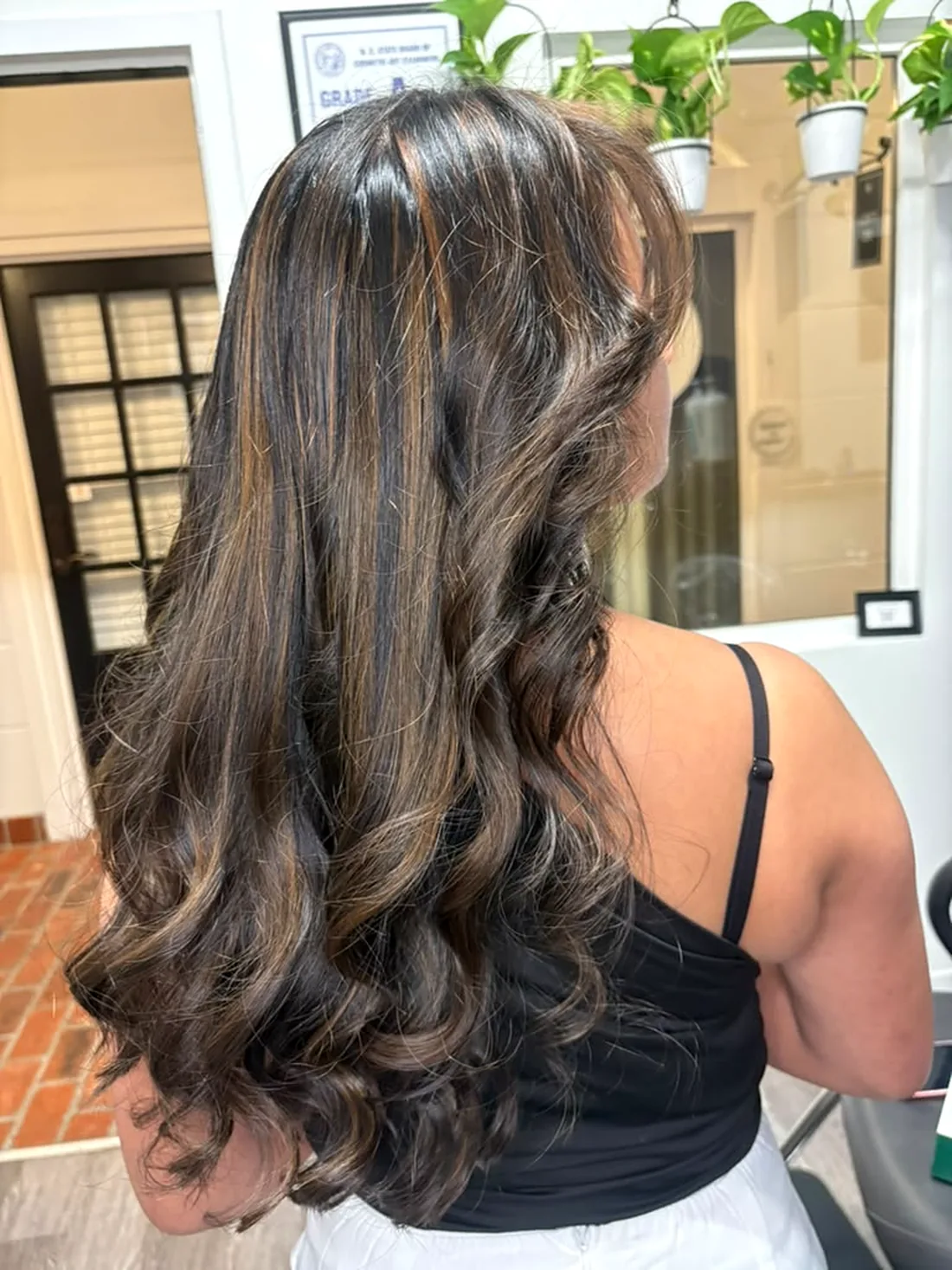Brunette with highlights