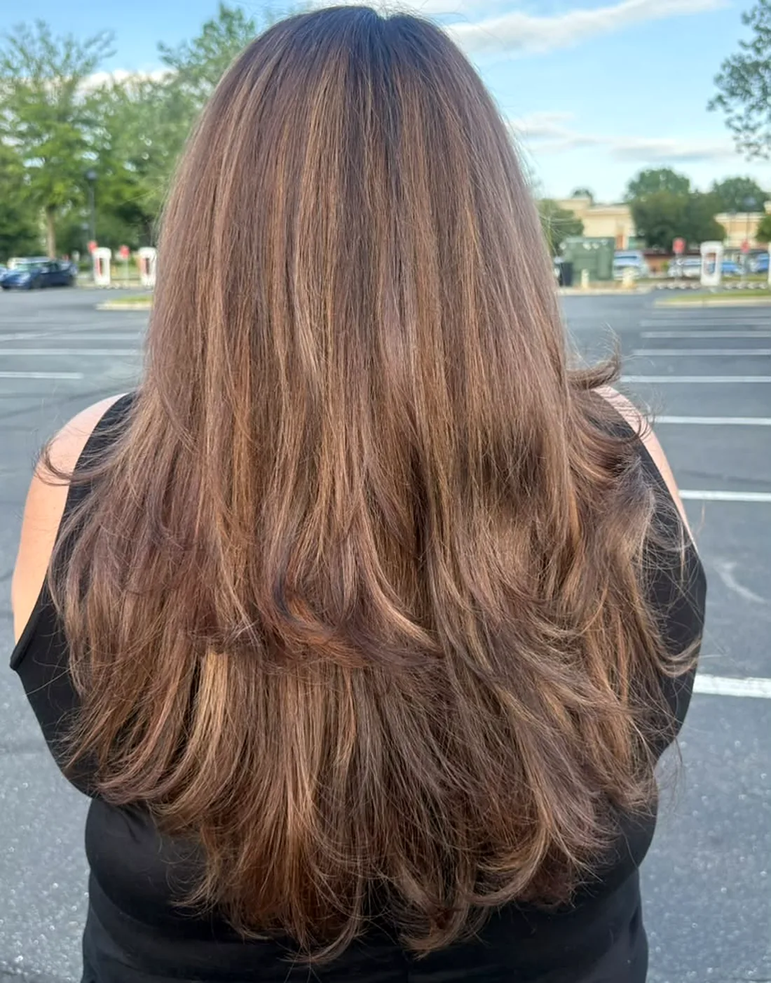 Long layered cut, dimension